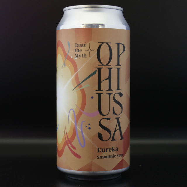 This is a can of Ophiussa - Eureka - 5% (440ml). It is a Sour craft beer available to buy from Ghost Whale, voted London's best craft beer shop.