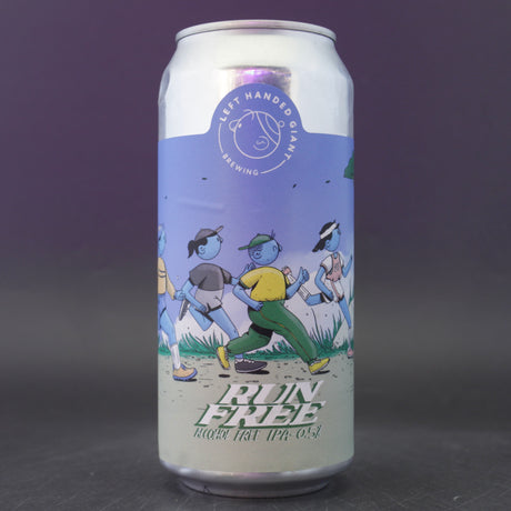 This is a can of Left Handed Giant - Run Free - 0.5% (440ml). It is a IPA craft beer available to buy from Ghost Whale, voted London's best craft beer shop.