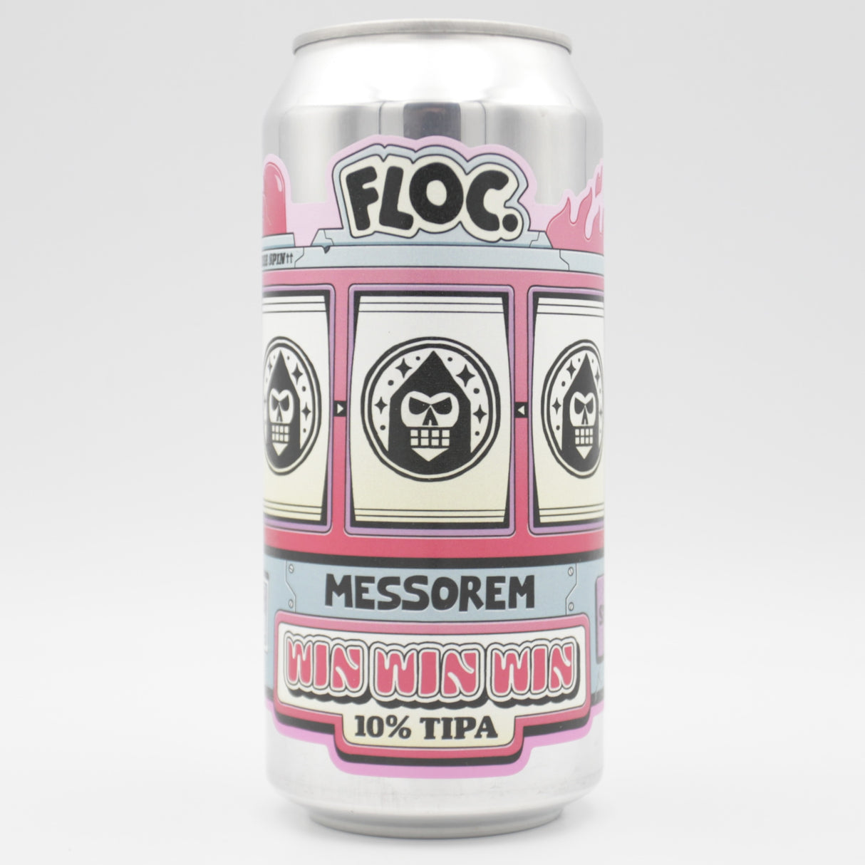 This is a can of Floc / Messorem - Win Win Win - 10% (440ml). It is a Triple IPA craft beer available to buy from Ghost Whale, voted London's best craft beer shop.