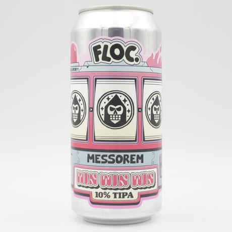 This is a can of Floc / Messorem - Win Win Win - 10% (440ml). It is a Triple IPA craft beer available to buy from Ghost Whale, voted London's best craft beer shop.