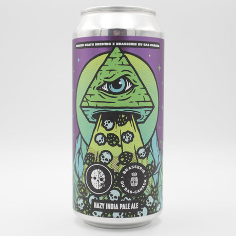 This is a can of Sudden Death / Brasserie du Bas - Hyper - 6% (440ml). It is a IPA craft beer available to buy from Ghost Whale, voted London's best craft beer shop.