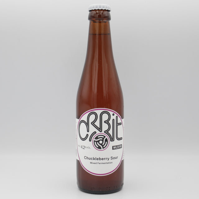 This is a bottle of Orbit - Chickleberry Sour - 4.2% (330ml). It is a Sour craft beer available to buy from Ghost Whale, voted London's best craft beer shop.