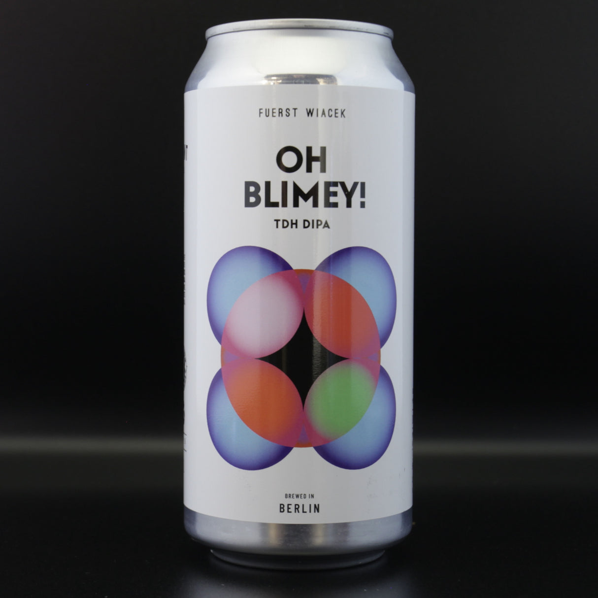 This is a can of Fuerst Wiacek / Verdant - Oh Blimey! - 8% (440ml). It is a Double IPA craft beer available to buy from Ghost Whale, voted London's best craft beer shop.