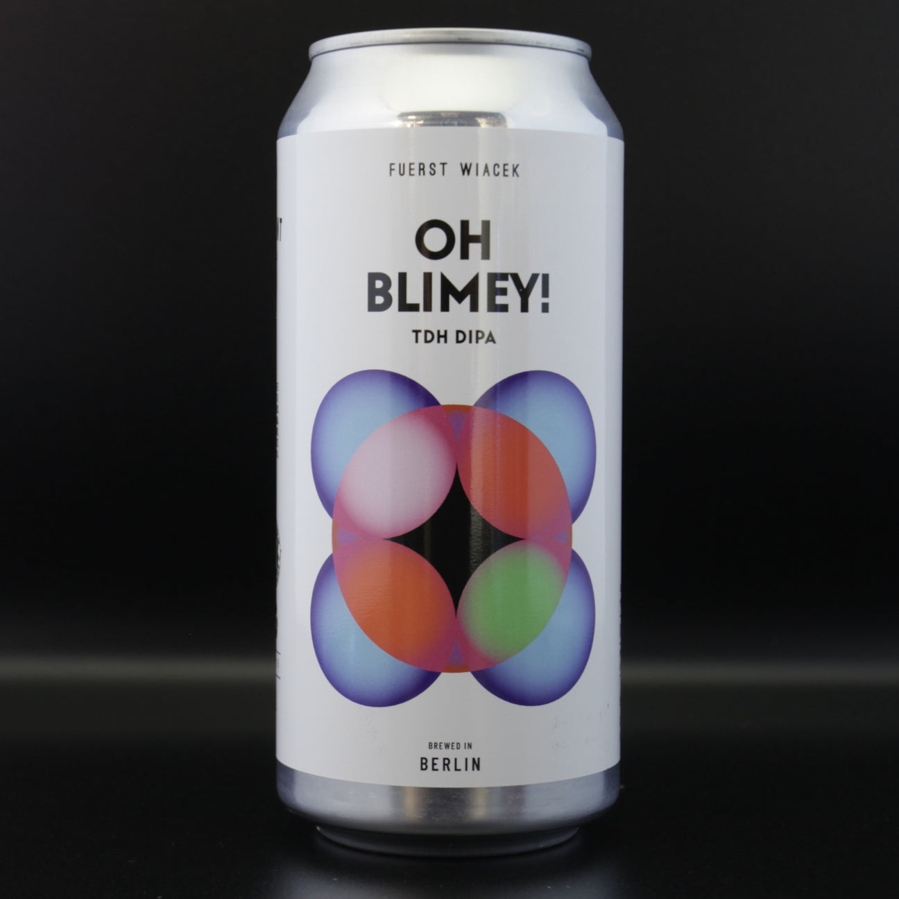 This is a can of Fuerst Wiacek / Verdant - Oh Blimey! - 8% (440ml). It is a Double IPA craft beer available to buy from Ghost Whale, voted London's best craft beer shop.