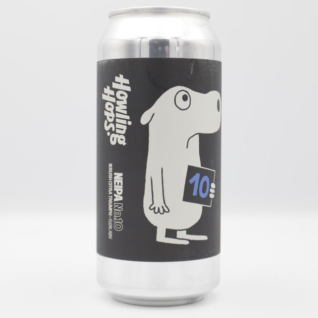 This is a can of Howling Hops - NEIPA No. 10 - 5.9% (440ml). It is a IPA craft beer available to buy from Ghost Whale, voted London's best craft beer shop.