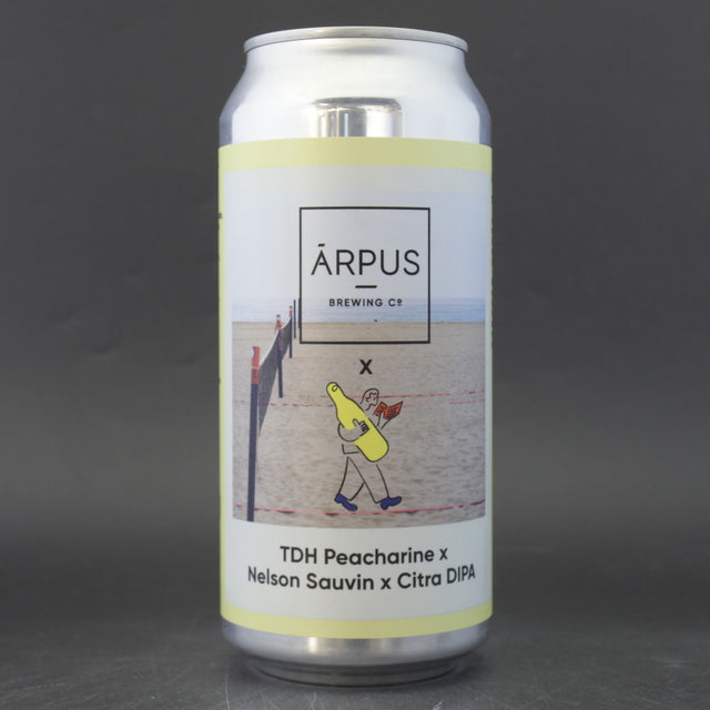 This is a can of Arpus Brewing Co / Beak - TDH Peacharine X Nelson Sauvin X Citra DIPA - 8% (440ml). It is a Double IPA craft beer available to buy from Ghost Whale, voted London's best craft beer shop.