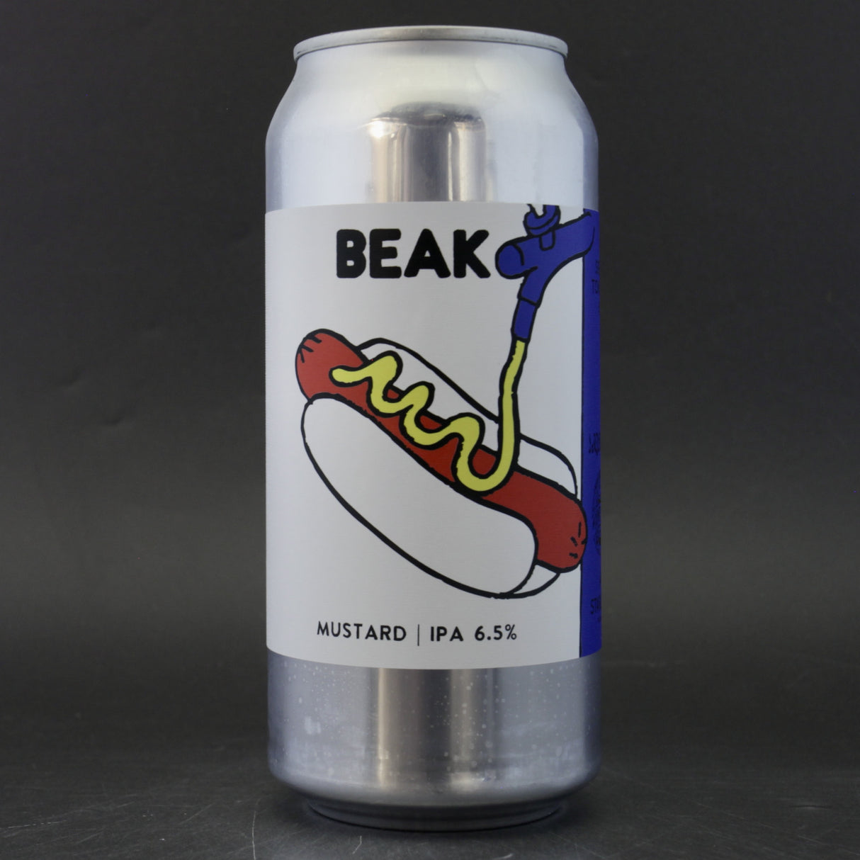 This is a can of Beak Brewery - Mustard - 6.5% (440ml). It is a IPA craft beer available to buy from Ghost Whale, voted London's best craft beer shop.