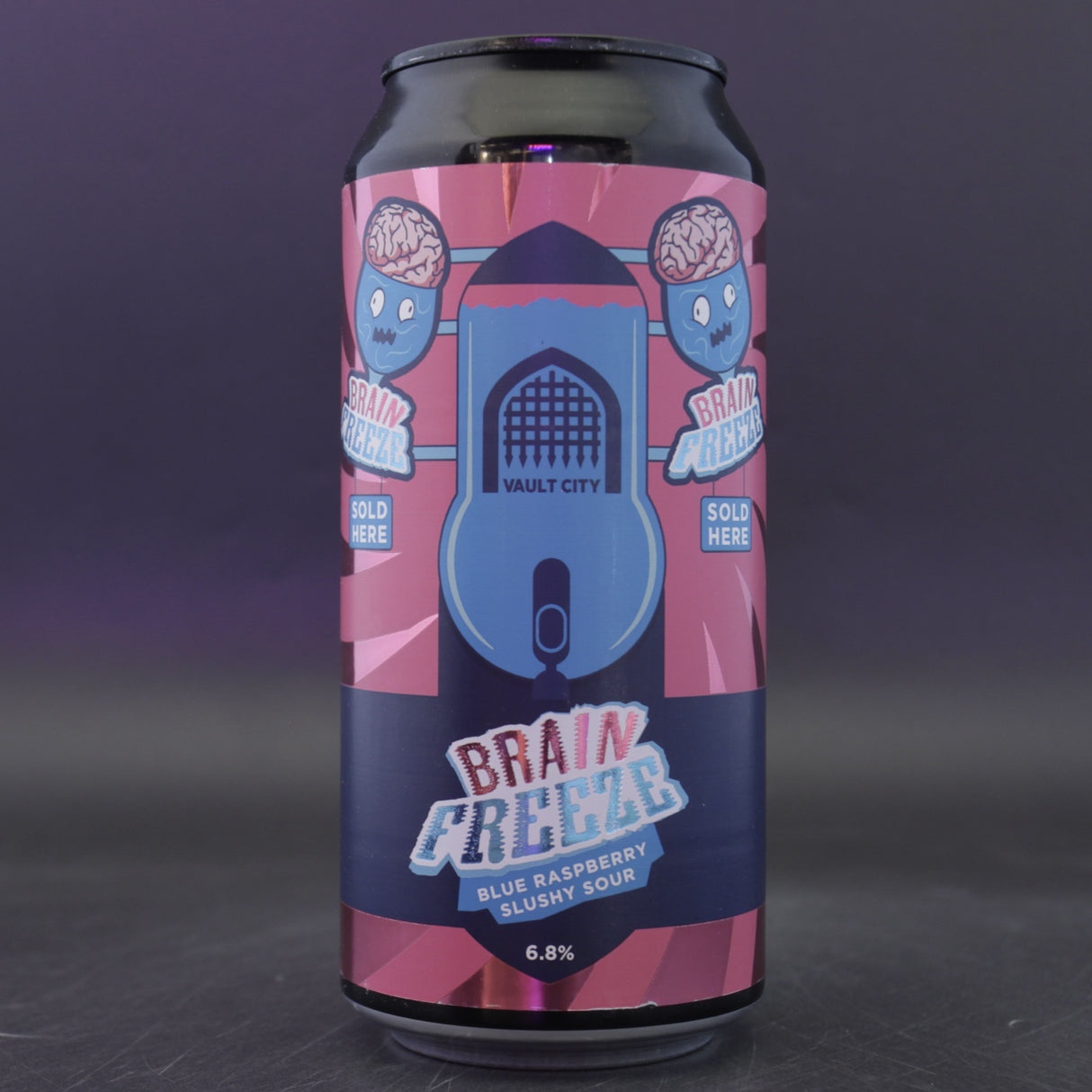 This is a can of Vault City - Brain Freeze - 6.8% (440ml). It is a Sour craft beer available to buy from Ghost Whale, voted London's best craft beer shop.