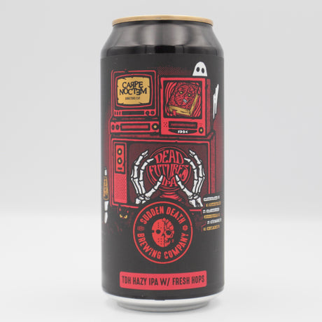 This is a can of Sudden Death - Carpe Noctem - 6.5% (440ml). It is a IPA craft beer available to buy from Ghost Whale, voted London's best craft beer shop.