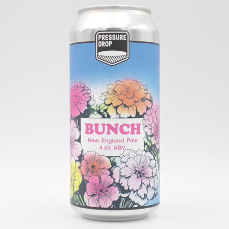 This is a can of Pressure Drop - Bunch - 4.6% (440ml). It is a Pale Ale craft beer available to buy from Ghost Whale, voted London's best craft beer shop.