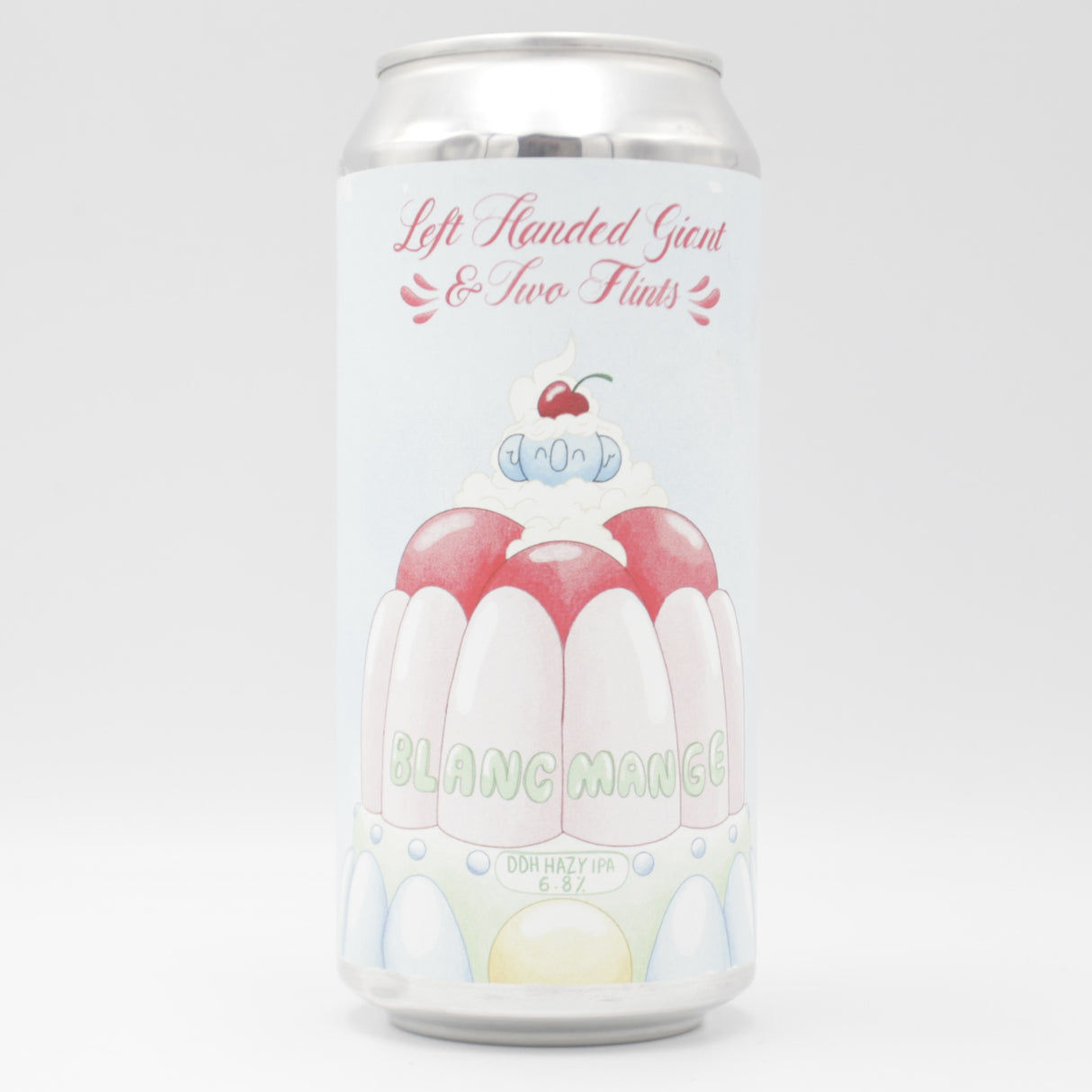 This is a can of Left Handed Giant / Two Flints - Blancmenage - 6.8% (440ml). It is a IPA craft beer available to buy from Ghost Whale, voted London's best craft beer shop.