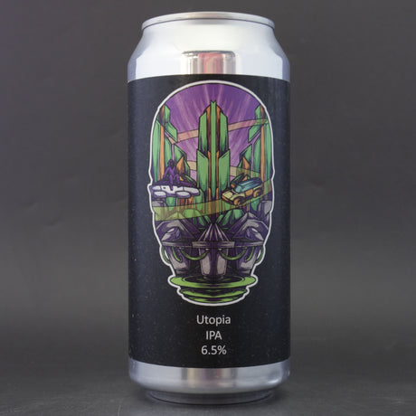 This is a can of Dark Element - Utopia - 6.5% (440ml). It is a IPA craft beer available to buy from Ghost Whale, voted London's best craft beer shop.