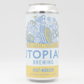 This is a can of Utopian - Fest-Marzen 2026 - 5.4% (440ml). It is a Lager / Pilsner / Kölsch craft beer available to buy from Ghost Whale, voted London's best craft beer shop.