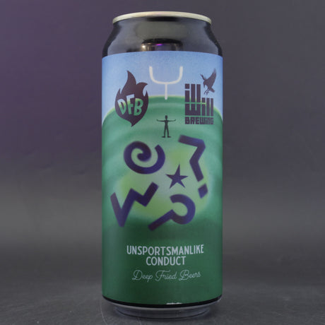 This is a can of Deep Fried Beers / Ill Will - Unsportsmanlike Conduct - 8.4% (470ml). It is a Double IPA craft beer available to buy from Ghost Whale, voted London's best craft beer shop.