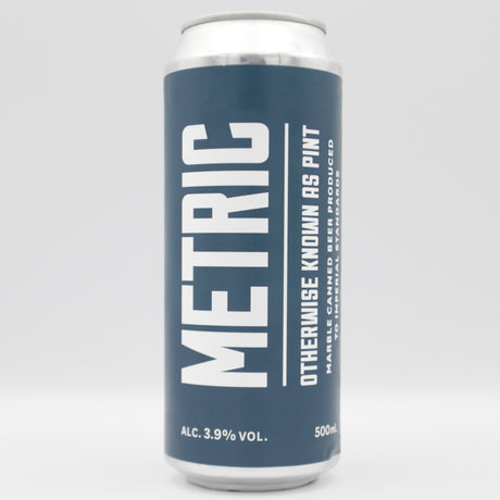 This is a can of Marble - Metric (Pint) - 3.9% (500ml). It is a Blonde / Golden Ale craft beer available to buy from Ghost Whale, voted London's best craft beer shop.