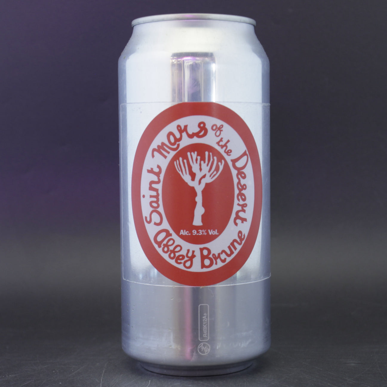 This is a can of Saint Mars Of The Desert - Abbey Brune - 9.3% (440ml). It is a Belgian Style craft beer available to buy from Ghost Whale, voted London's best craft beer shop.