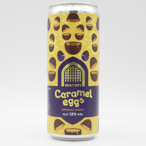 This is a can of Vault City - Caramel Eggs - 12% (330ml). It is a Imperial Stout / Porter craft beer available to buy from Ghost Whale, voted London's best craft beer shop.