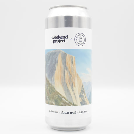 This is a can of Weekend Project / We Can Be Friends - Dawn Wall - 0.5% (500ml). It is a IPA craft beer available to buy from Ghost Whale, voted London's best craft beer shop.