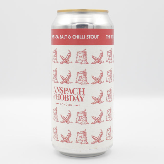 This is a can of Anspach & Hobday - Sea Salt & Chilli Stout - 6.4% (440ml). It is a Stout / Porter craft beer available to buy from Ghost Whale, voted London's best craft beer shop.