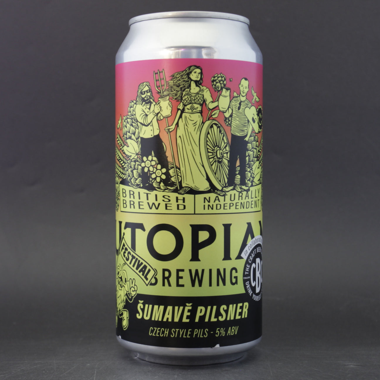 This is a can of Utopian - Sumave Pilsner - 5% (440ml). It is a Lager / Pilsner / Kölsch craft beer available to buy from Ghost Whale, voted London's best craft beer shop.