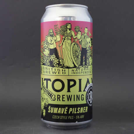 This is a can of Utopian - Sumave Pilsner - 5% (440ml). It is a Lager / Pilsner / Kölsch craft beer available to buy from Ghost Whale, voted London's best craft beer shop.