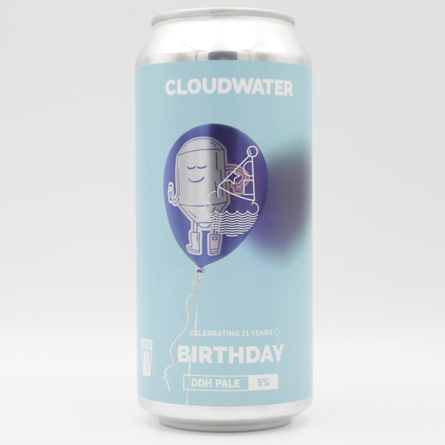 This is a can of Cloudwater - 11th Birthday DDH Pale - 5% (440ml). It is a Pale Ale craft beer available to buy from Ghost Whale, voted London's best craft beer shop.