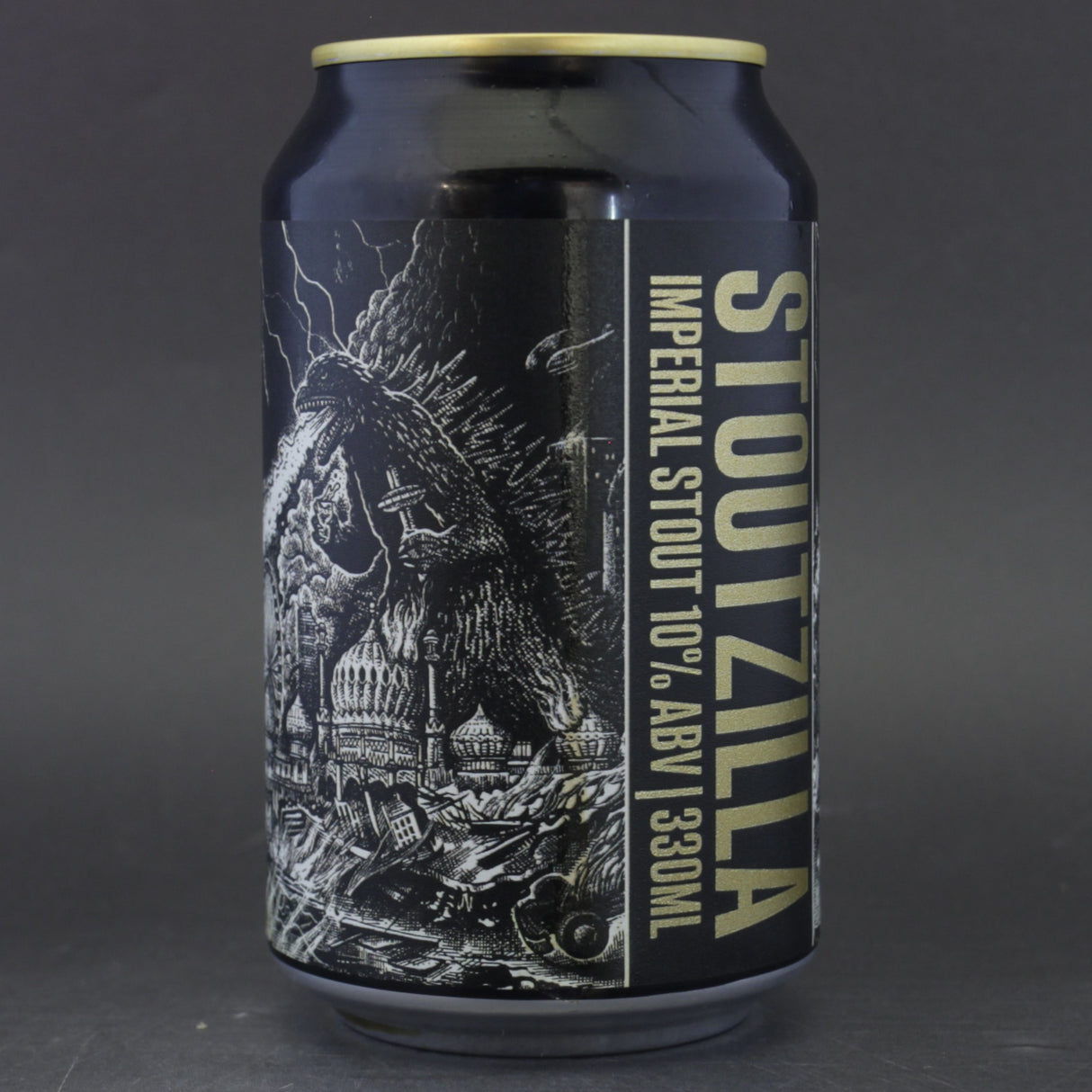 This is a can of UnBarred - Stoutzilla 2024 - 10% (330ml). It is a Imperial Stout / Porter craft beer available to buy from Ghost Whale, voted London's best craft beer shop.