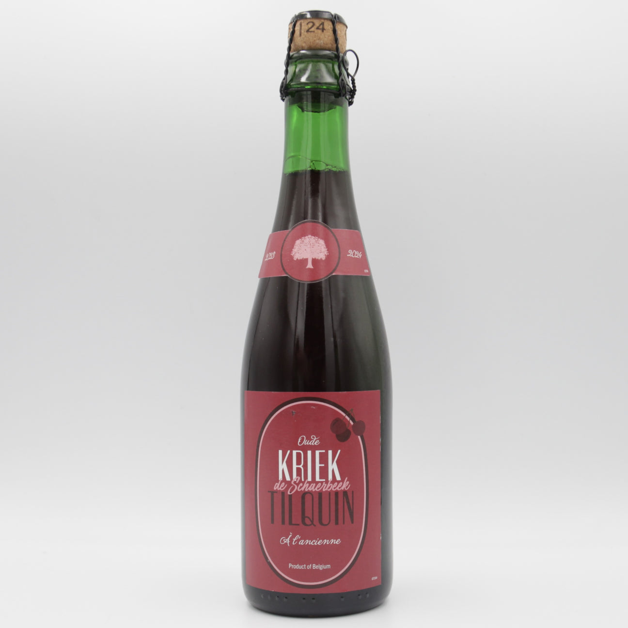 This is a bottle of Tilquin - Oude Kriek de Schaerbeek Tilquin à l'ancienne (2023-2024) - 7% (375ml). It is a Lambic craft beer available to buy from Ghost Whale, voted London's best craft beer shop.