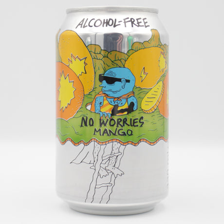 This is a can of Lervig - No Worries Mango - 0.5% (330ml). It is a Pale Ale craft beer available to buy from Ghost Whale, voted London's best craft beer shop.