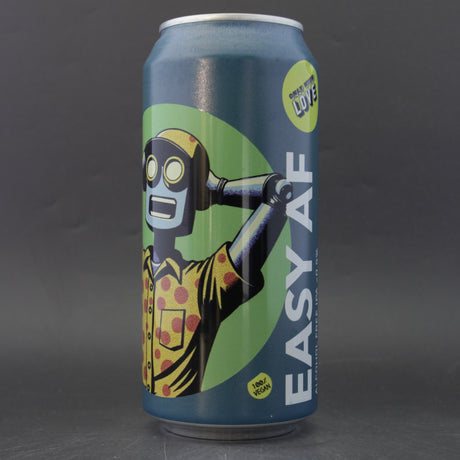 This is a can of Only With Love - Easy AF - 0.5% (440ml). It is a IPA craft beer available to buy from Ghost Whale, voted London's best craft beer shop.