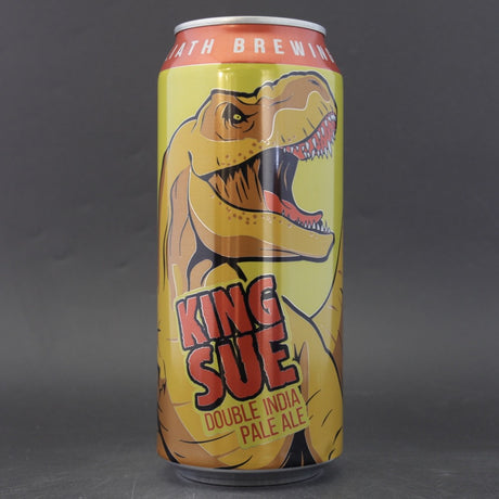 This is a can of Toppling Goliath - King Sue - 8.2% (473ml). It is a Double IPA craft beer available to buy from Ghost Whale, voted London's best craft beer shop.