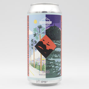 This is a can of Basqueland - SSD - 8% (440ml). It is a Double IPA craft beer available to buy from Ghost Whale, voted London's best craft beer shop.