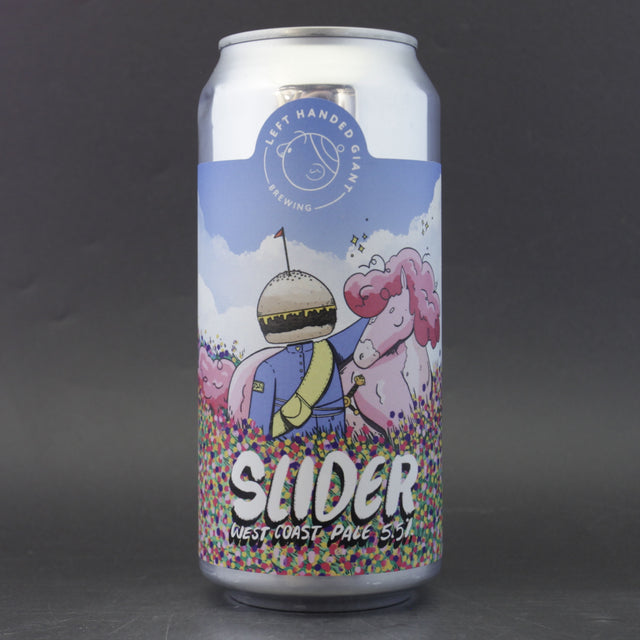 This is a can of Left Handed Giant - Slider 2025 - 5.5% (440ml). It is a Pale Ale craft beer available to buy from Ghost Whale, voted London's best craft beer shop.