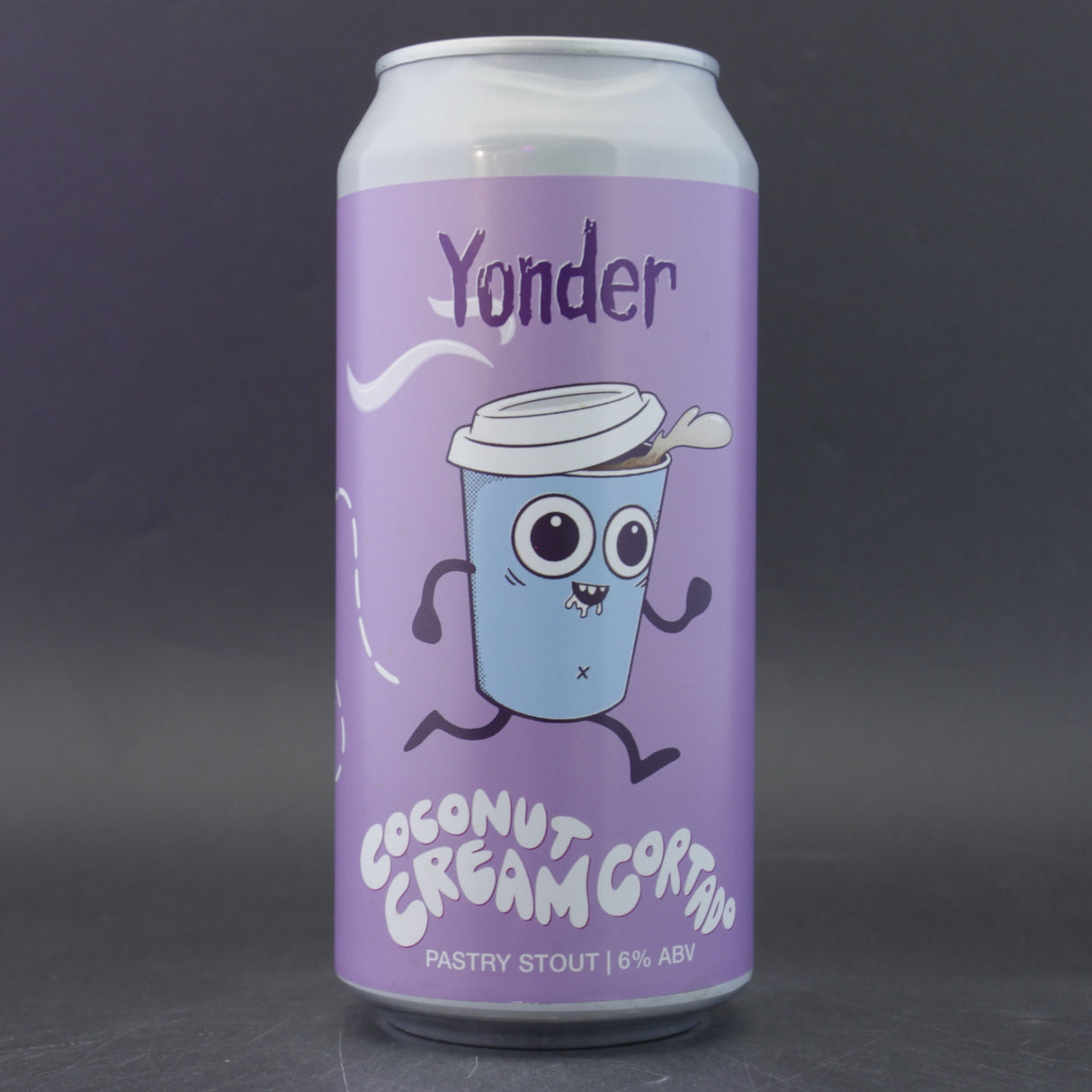 This is a can of Yonder - Coconut Cream Cortado - 6% (440ml). It is a Stout / Porter craft beer available to buy from Ghost Whale, voted London's best craft beer shop.