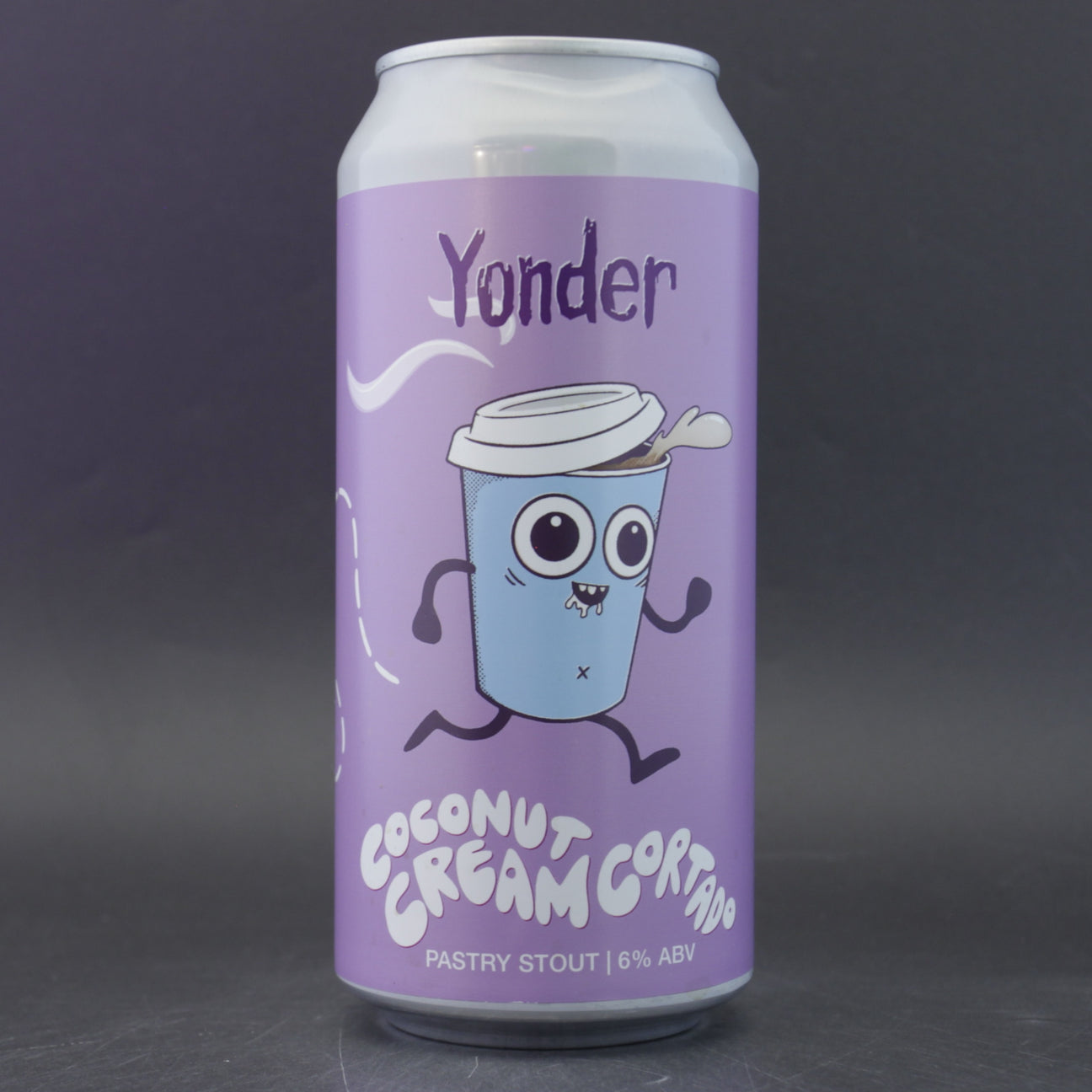 This is a can of Yonder - Coconut Cream Cortado - 6% (440ml). It is a Stout / Porter craft beer available to buy from Ghost Whale, voted London's best craft beer shop.