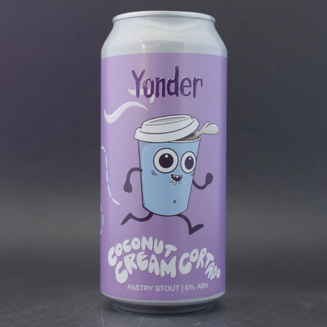 This is a can of Yonder - Coconut Cream Cortado - 6% (440ml). It is a Stout / Porter craft beer available to buy from Ghost Whale, voted London's best craft beer shop.