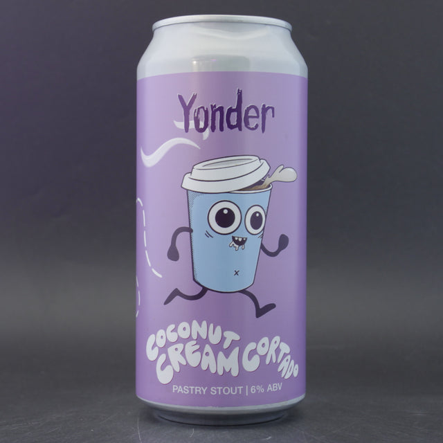 This is a can of Yonder - Coconut Cream Cortado - 6% (440ml). It is a Stout / Porter craft beer available to buy from Ghost Whale, voted London's best craft beer shop.