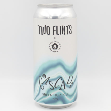 This is a can of Two Flints / Five Points - UK Cascade - 4% (440ml). It is a Pale Ale craft beer available to buy from Ghost Whale, voted London's best craft beer shop.