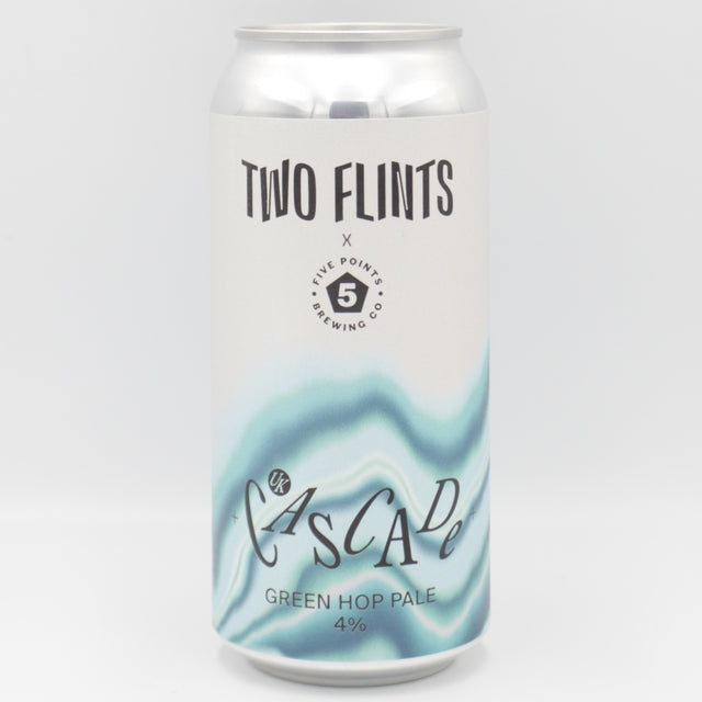 This is a can of Two Flints / Five Points - UK Cascade - 4% (440ml). It is a Pale Ale craft beer available to buy from Ghost Whale, voted London's best craft beer shop.