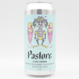 This is a can of Pastore - Con Crema: Pineapple, Strawberry, Guava, Banana - 6% (440ml). It is a Sour craft beer available to buy from Ghost Whale, voted London's best craft beer shop.