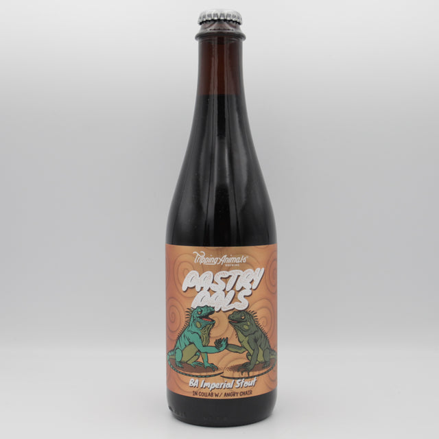 This is a bottle of Tripping Animals / Angry Chair - Pastry Pals - 13.6% (500ml). It is a Imperial Stout / Porter craft beer available to buy from Ghost Whale, voted London's best craft beer shop.