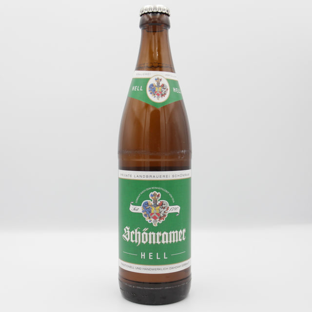 This is a bottle of Schonramer - Hell - 5% (500ml). It is a Lager / Pilsner / Kölsch craft beer available to buy from Ghost Whale, voted London's best craft beer shop.