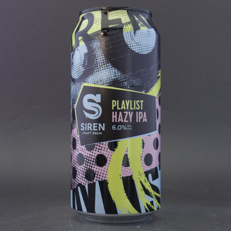 This is a can of Siren - Playlist - 6% (440ml). It is a IPA craft beer available to buy from Ghost Whale, voted London's best craft beer shop.