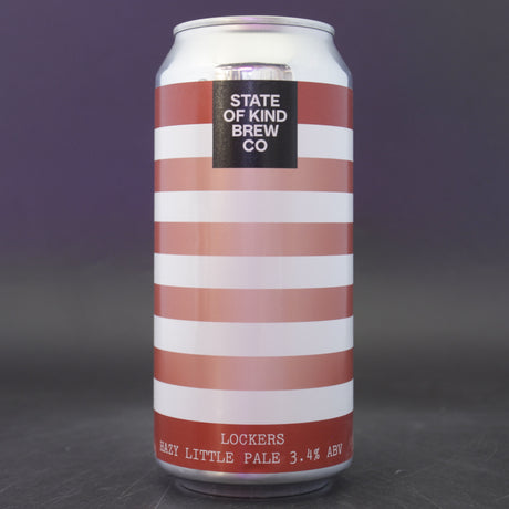 This is a can of State Of Kind - Lockers - 3.4% (440ml). It is a Pale Ale craft beer available to buy from Ghost Whale, voted London's best craft beer shop.