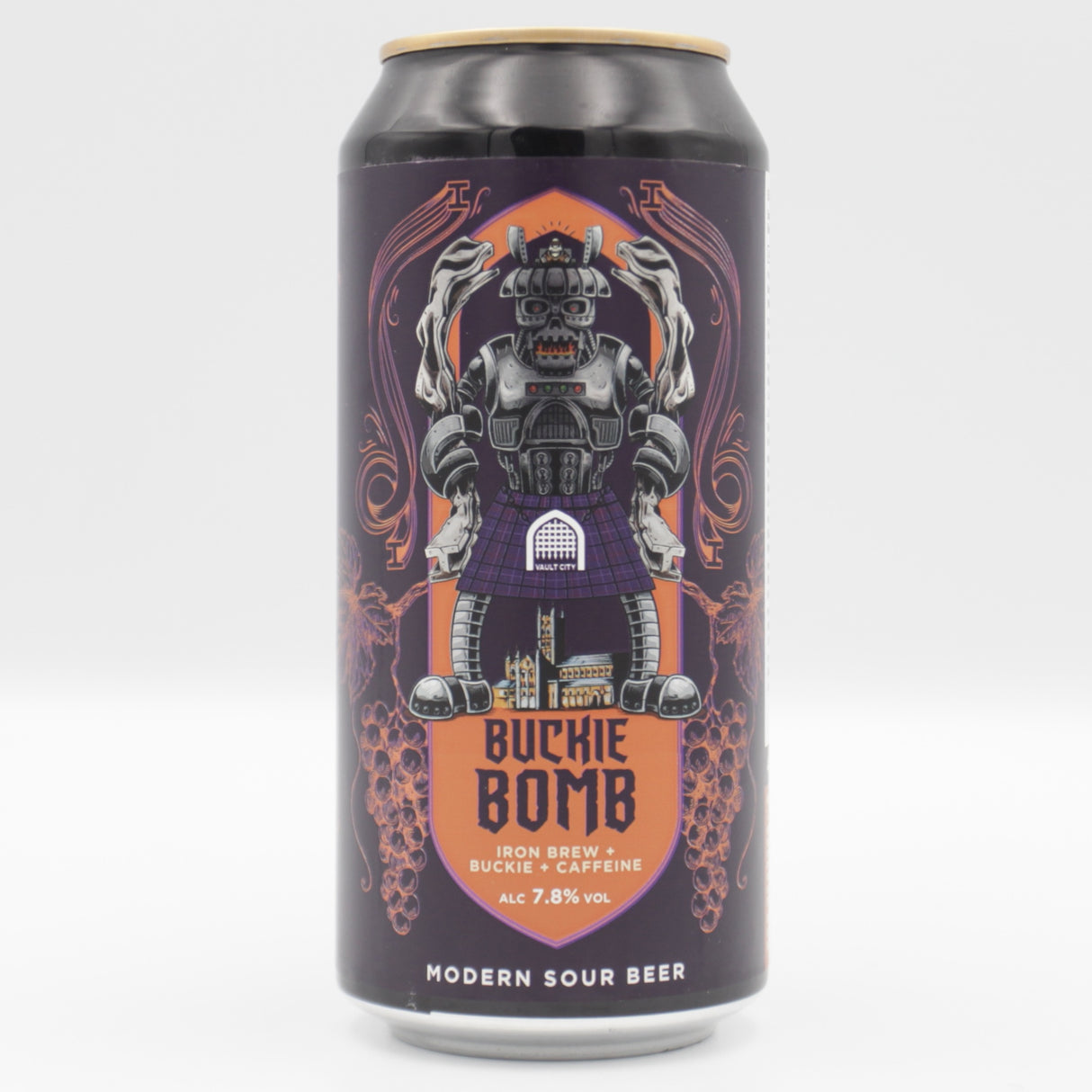 This is a can of Vault City - Buckie Bomb - 7.8% (440ml). It is a Sour craft beer available to buy from Ghost Whale, voted London's best craft beer shop.