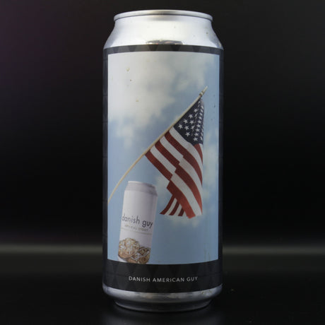 This is a can of Evil Twin NYC / Trillium - Danish American Guy - 14.15% (473ml). It is a Imperial Stout / Porter craft beer available to buy from Ghost Whale, voted London's best craft beer shop.