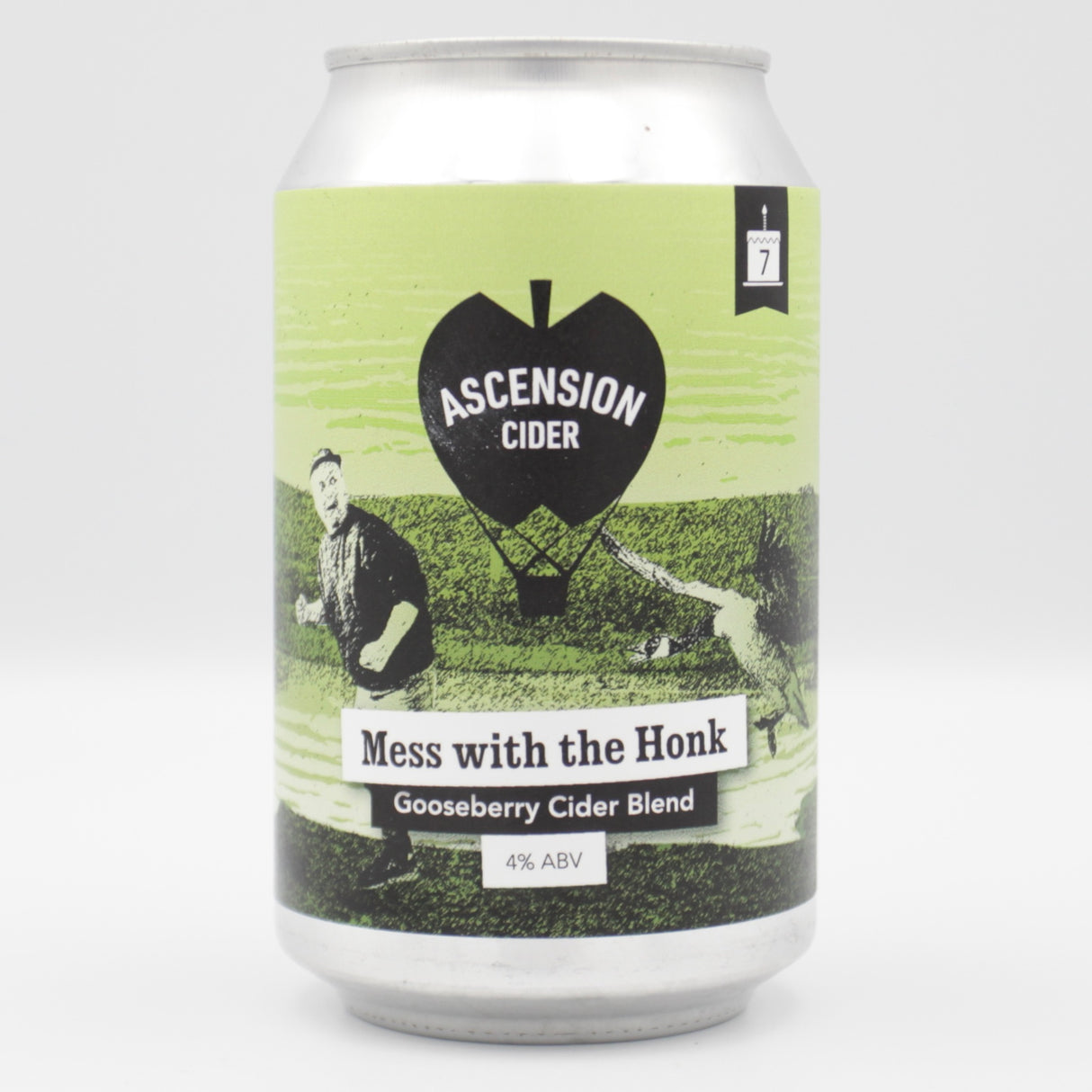 This is a can of Ascension - Mess With The Honk - 4% (330ml). It is a  craft cider available to buy from Ghost Whale, voted London's best craft beer shop.