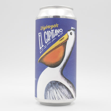 This is a can of Stigbergets - El Capitano - 8.3% (440ml). It is a Double IPA craft beer available to buy from Ghost Whale, voted London's best craft beer shop.