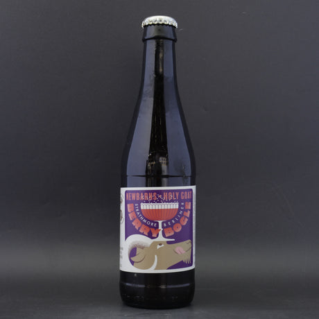 This is a bottle of Newbarns / Holy Goat - Berry Bogle - 5.2% (330ml). It is a Sour craft beer available to buy from Ghost Whale, voted London's best craft beer shop.