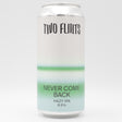 This is a can of Two Flints - Never Come Back - 6.5% (440ml). It is a IPA craft beer available to buy from Ghost Whale, voted London's best craft beer shop.